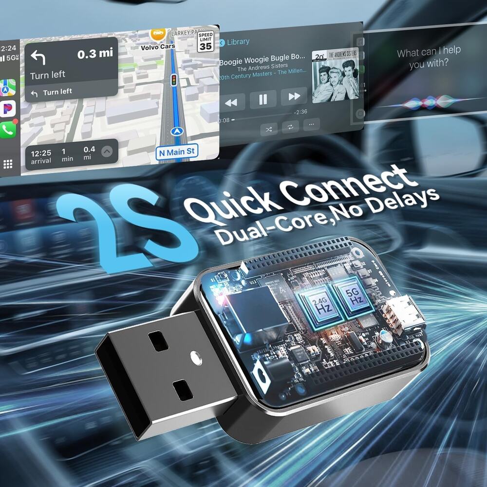 Mini Wireless CarPlay Adapter For Apple IPhone IOS 10+,No Delay & Fast, Plug & - Picture 7 of 15